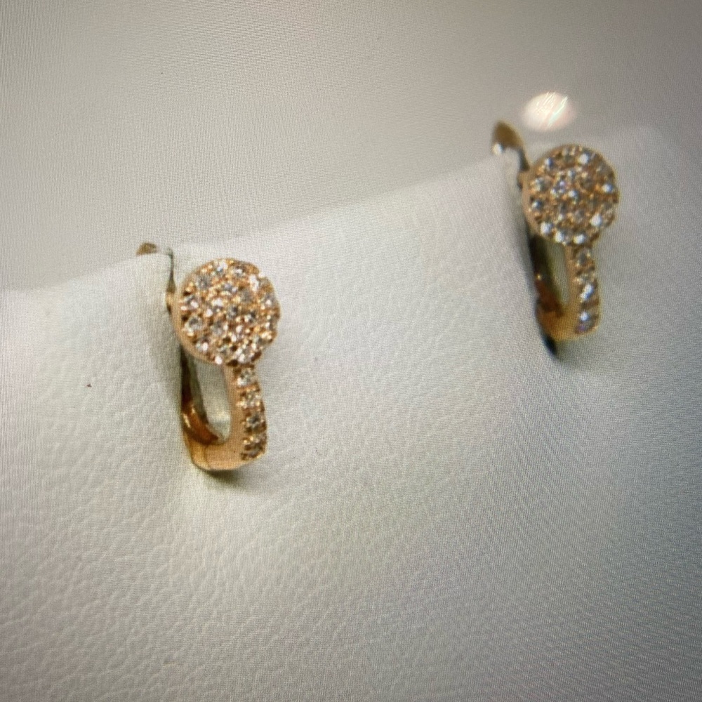 Rose gold pave diamond earrings